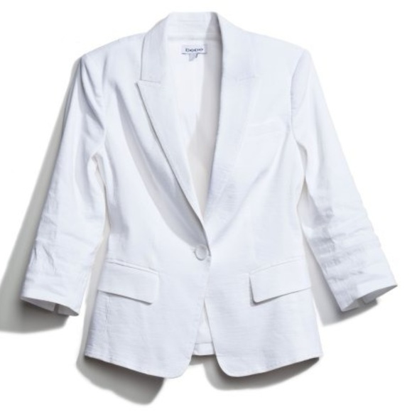 bebe Jackets & Blazers - Bebe Brand White Italian Linen Blazer - Sz 4
